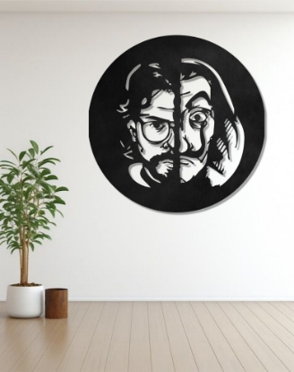 Picture of Money Heist The Professor & Dali Circular Metal Art