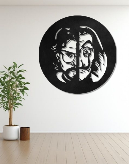 Picture of Money Heist The Professor & Dali Circular Metal Art
