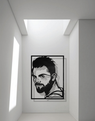Picture of Virat Kohli Focus & Grit Metal Wall Portrait