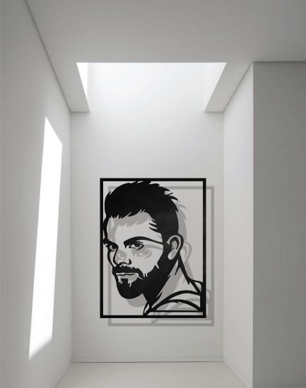 Picture of Virat Kohli Focus & Grit Metal Wall Portrait