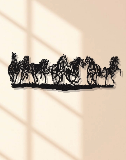 Picture of Seven Running Horses - Vastu Metal Wall Art