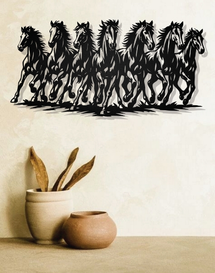 Picture of Seven Running Horses Metal Wall Art