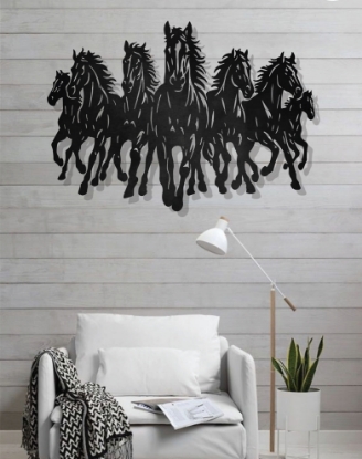 Picture of Majestic Seven Horses Metal Silhouette