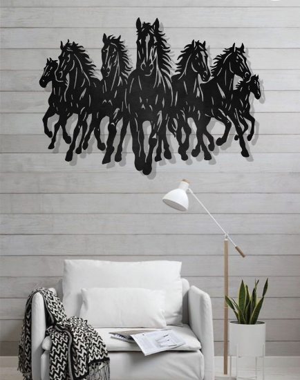 Picture of Majestic Seven Horses Metal Silhouette