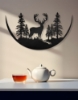 Picture of Crescent Forest & Stag Metal Wall Art