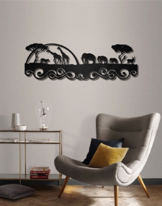 Picture of Safari Horizon Silhouette Metal Wall Art