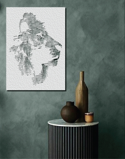 Picture of Halftone Lion Profile Metal Wall Art