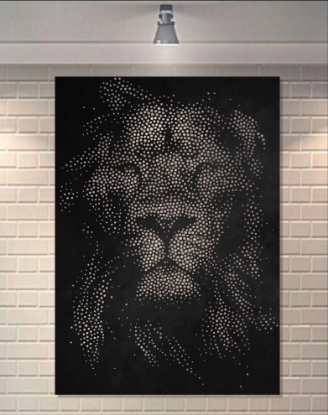 Picture of Stippled Majesty Lion Metal Wall Art