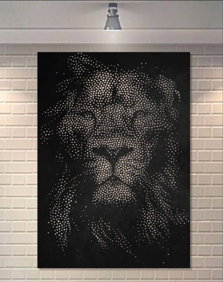 Picture of Stippled Majesty Lion Metal Wall Art