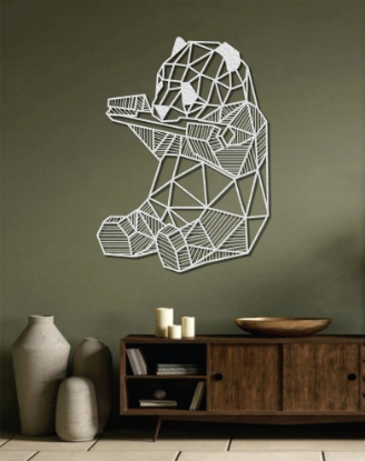 Picture of Geometric Panda Metal Wall Art
