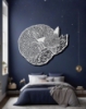 Picture of Sleeping Fox Patterned Metal Wall Art