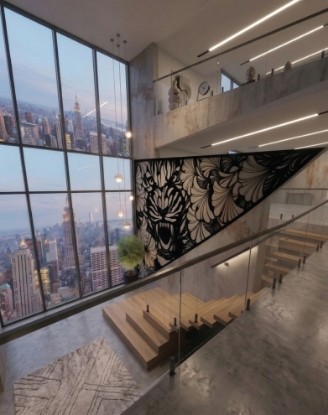 Picture of Ferocious Tiger Floral Fusion Metal Wall Art