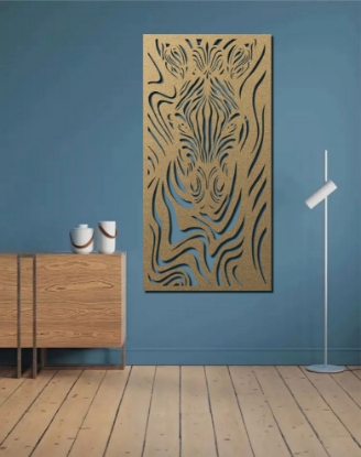 Picture of Abstract Zebra Stripe Jaali Metal Wall Art
