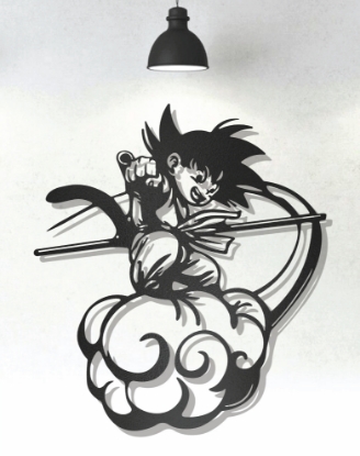 Picture of Son Goku Flying Nimbus Anime Metal Wall Art