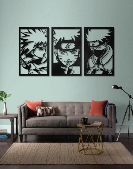 Picture of Hidden Leaf Trio: Naruto, Minato & Kakashi Metal Wall Art Set
