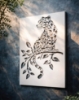 Picture of Majestic Leopard on Branch Laser-Cut Metal Panel