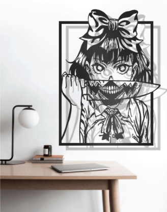 Picture of Dual-Face Anime Horror Metal Wall Art