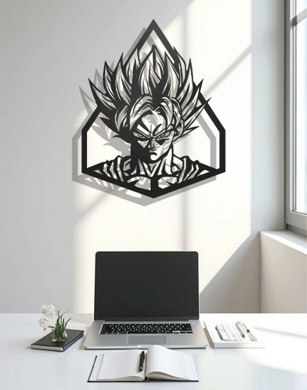 Picture of Super Saiyan Goku Geometric Metal Wall Art