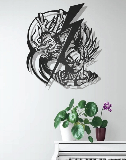 Picture of Shenron & Goku Lightning Strike Metal Wall Art