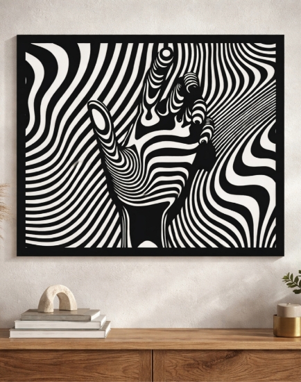 Picture of The Morphing Hand 3D Optical Illusion Metal Wall Art