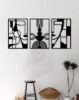 Picture of Picasso-Inspired Cubism Faces Triptych Metal Wall Art