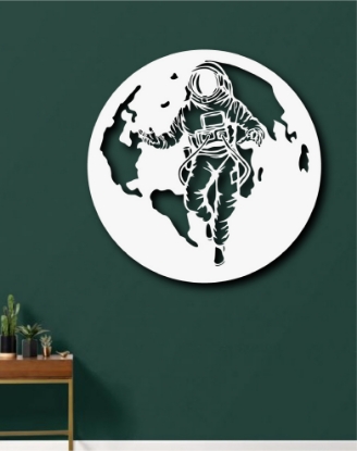 Picture of The Orbital Drift Astronaut & Earth Metal Wall Art