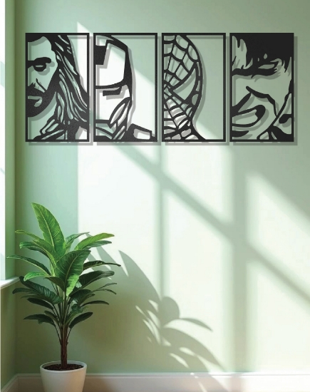 Picture of Avengers Assemble 4-Panel Metal Wall Art Set