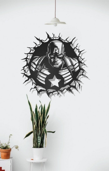 Picture of Captain America Wall Burst 3D Metal Silhouette